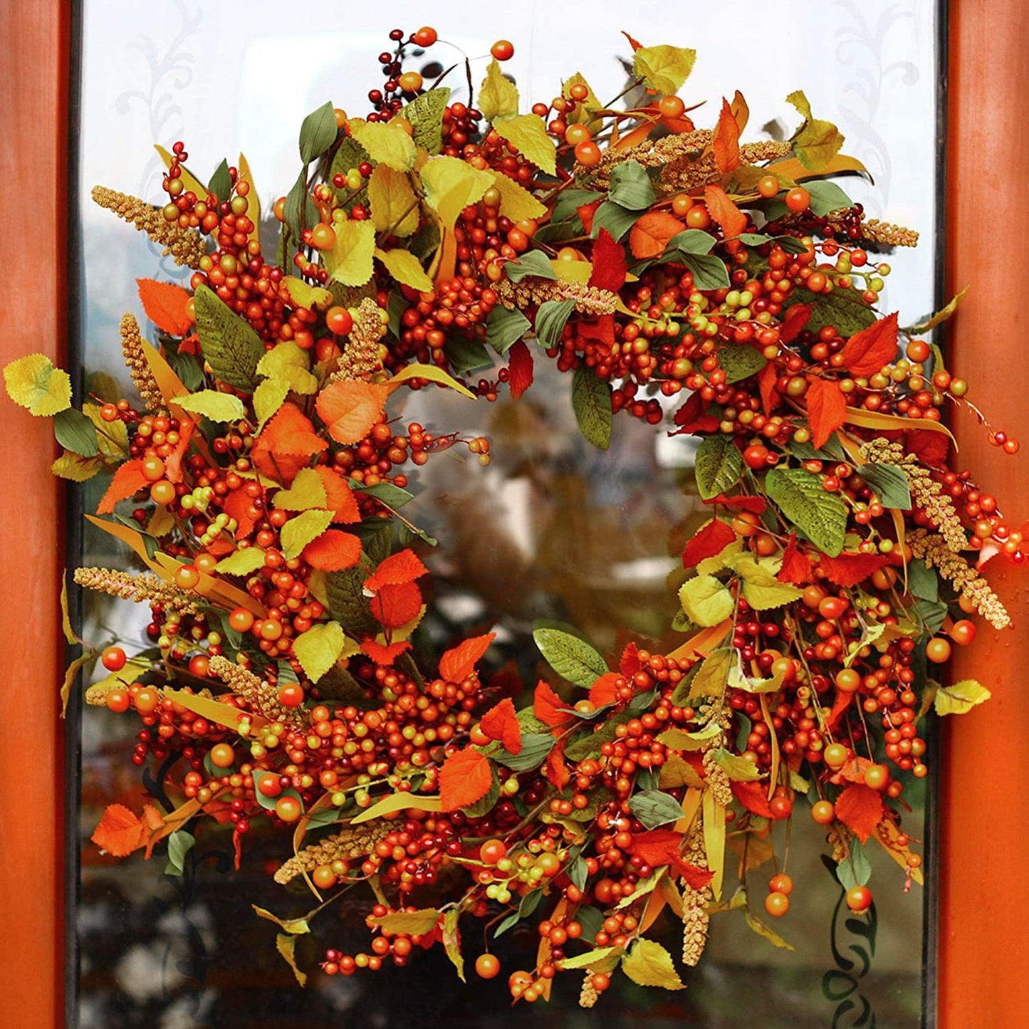 Autumn Vine Ring Garland Thanksgiving Halloween Home Door Decoration