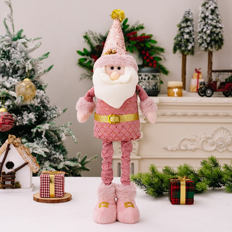 Christmas Decoration Pink Old Man Snowman Elk Stretch Doll Desktop Window Display Christmas Gift