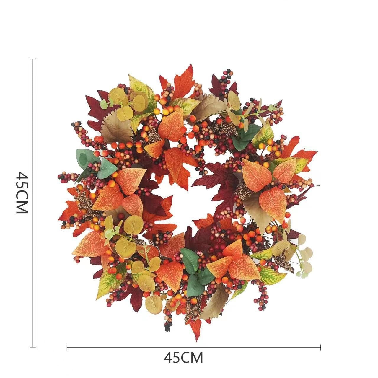 Autumn Vine Ring Garland Thanksgiving Halloween Home Door Decoration